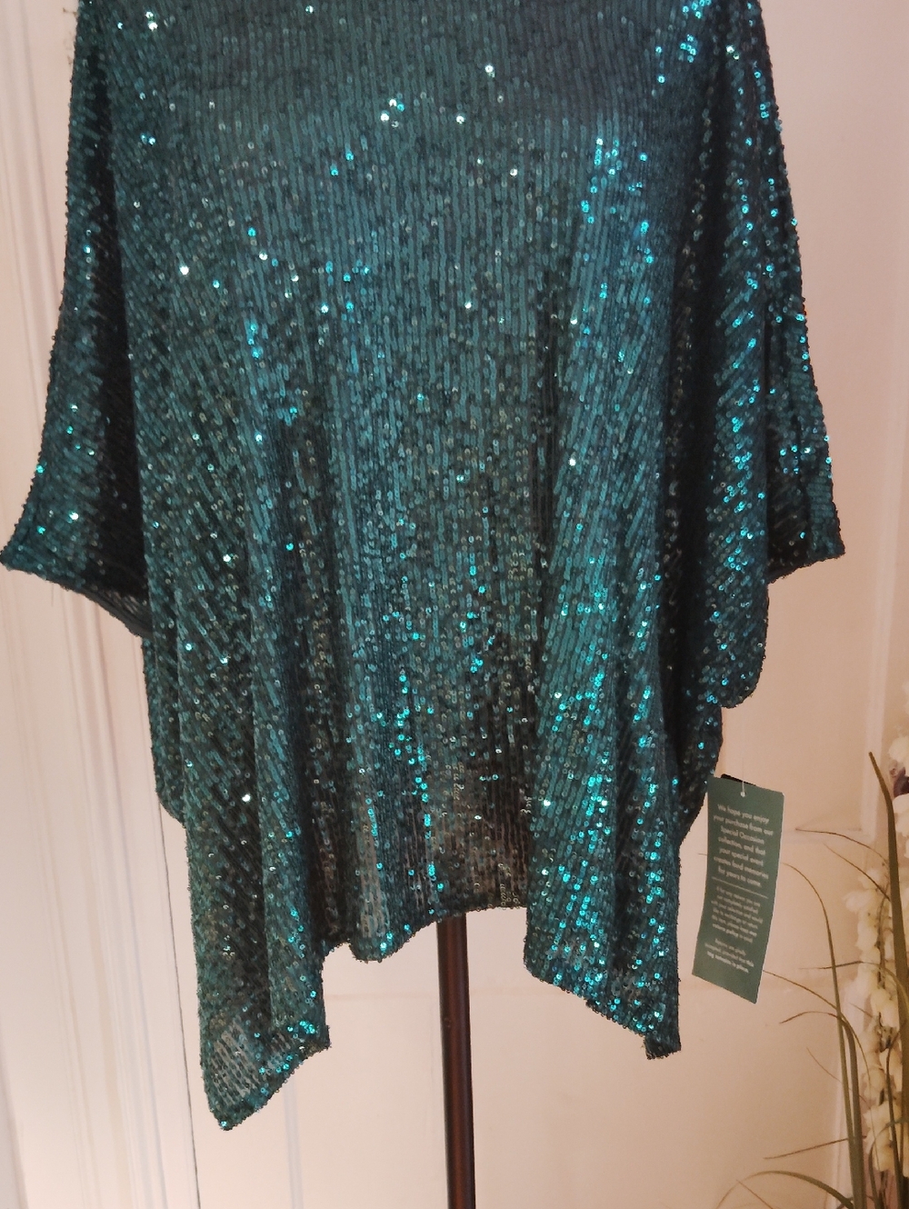 MSK Sequinned Round Neck Short Sleeve Blouse - Picture 5 of 16